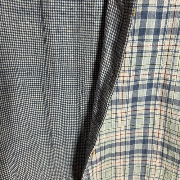 J.Jill 100% Cotton Gauzy Plaid Button Down Shirt Seaport Blue Size Medium - Picture 8 of 10